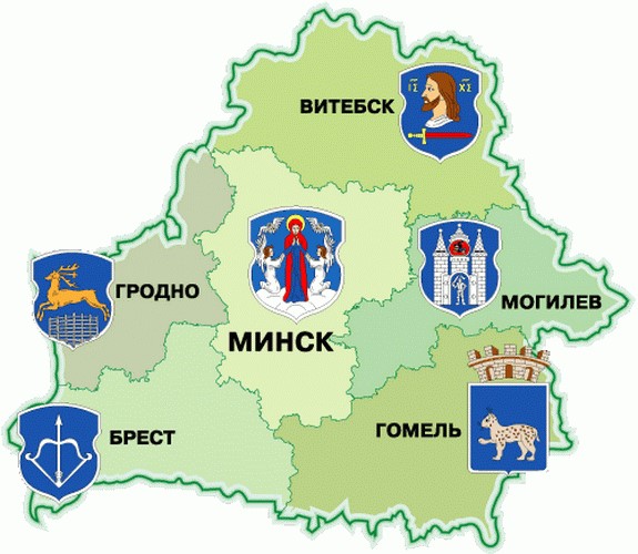 Карта Беларуси с областями